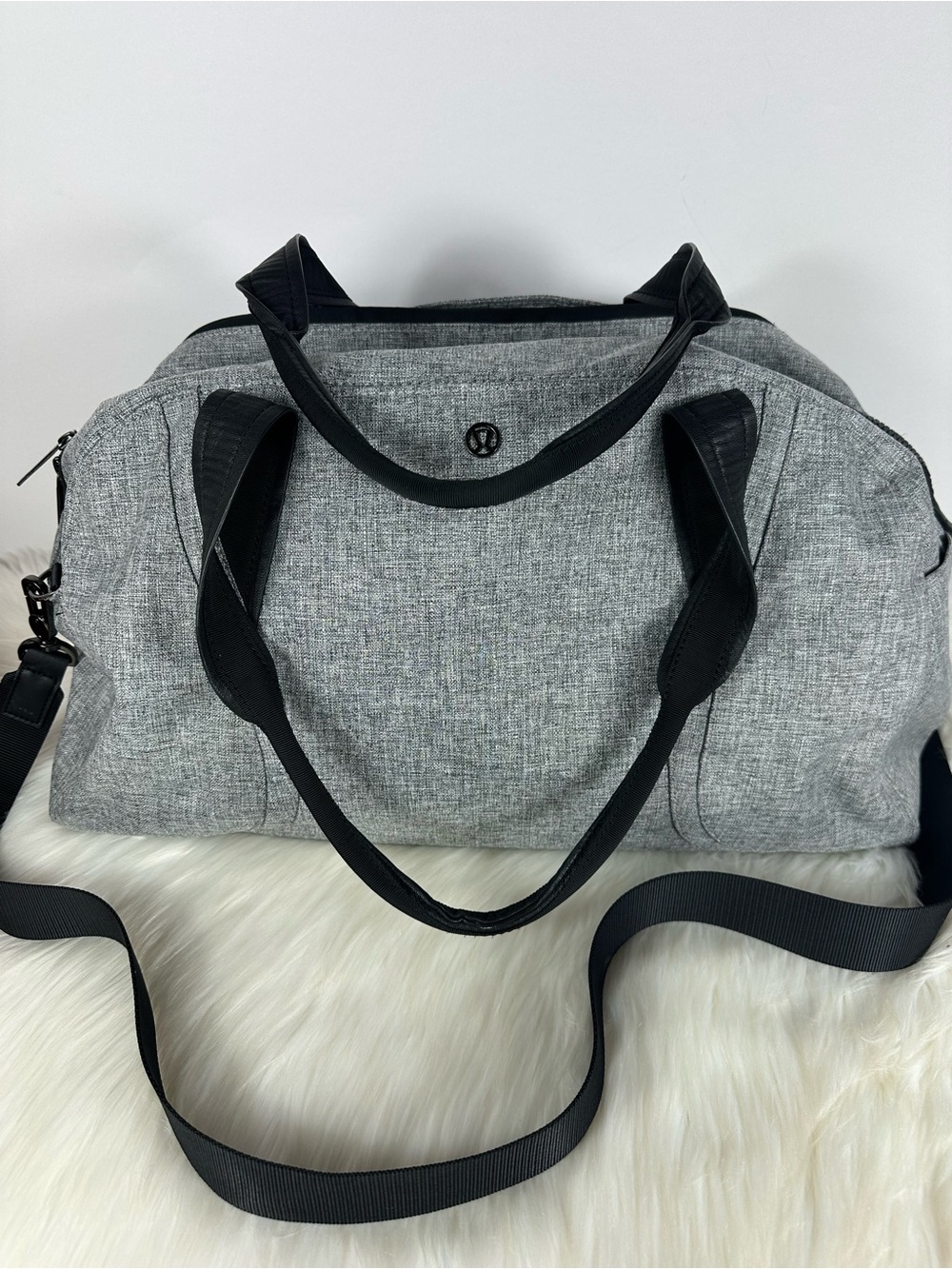 lululemon athletica Heather Gray & Black Duffel Bag